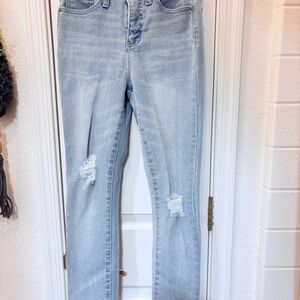 RSQ Light Blue Skinny Jeans with Distressed Details Size 24